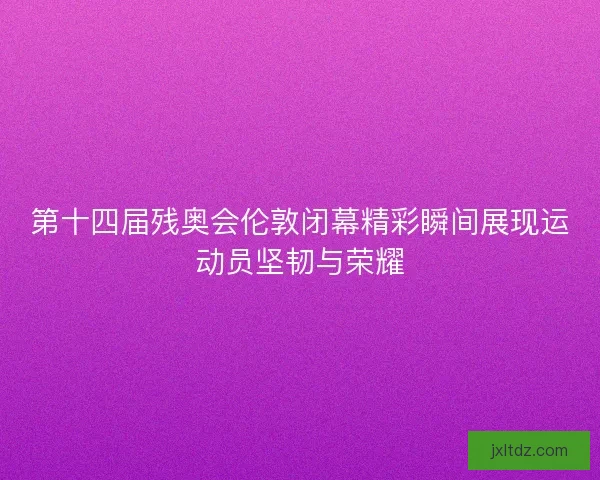 第十四届残奥会伦敦闭幕精彩瞬间展现运动员坚韧与荣耀